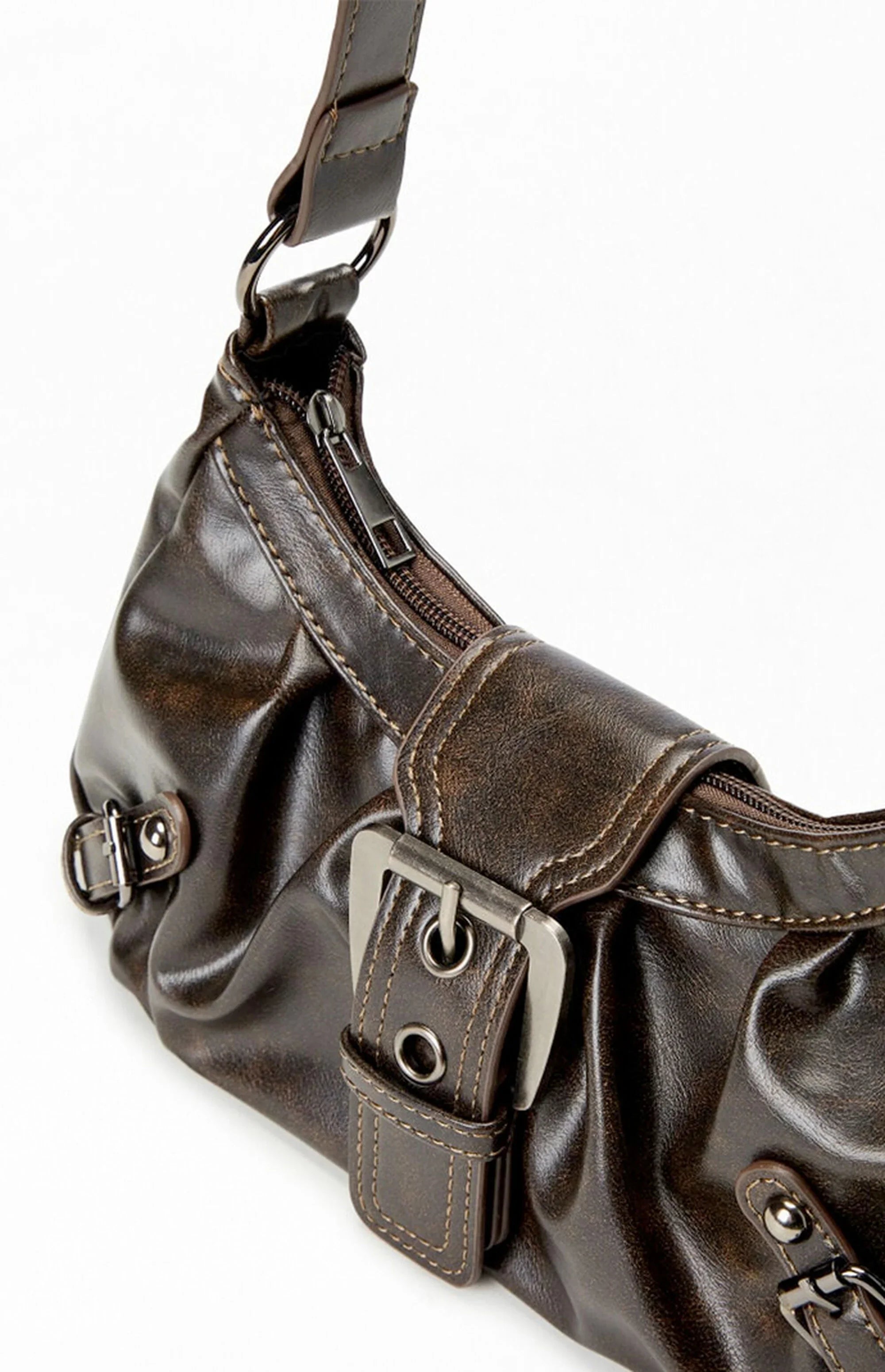 Shoulder Bag - Front Buckle with Structured Shape