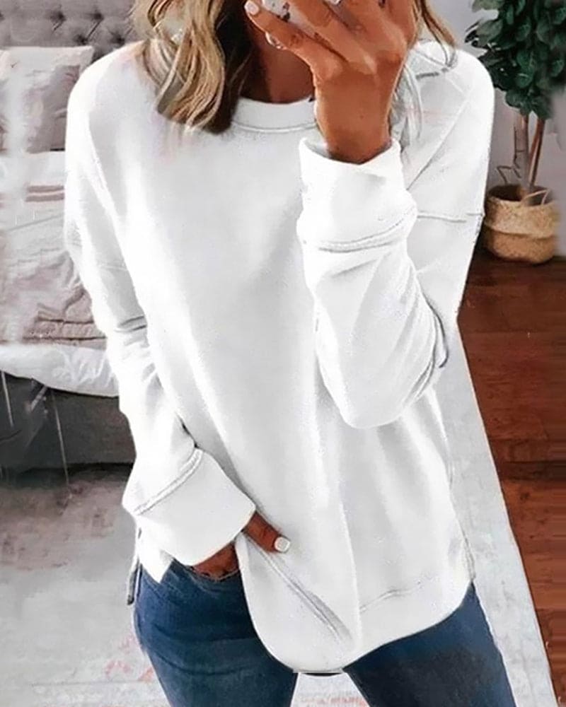 Sweatshirt | Relaxed Fit with Round Neck
