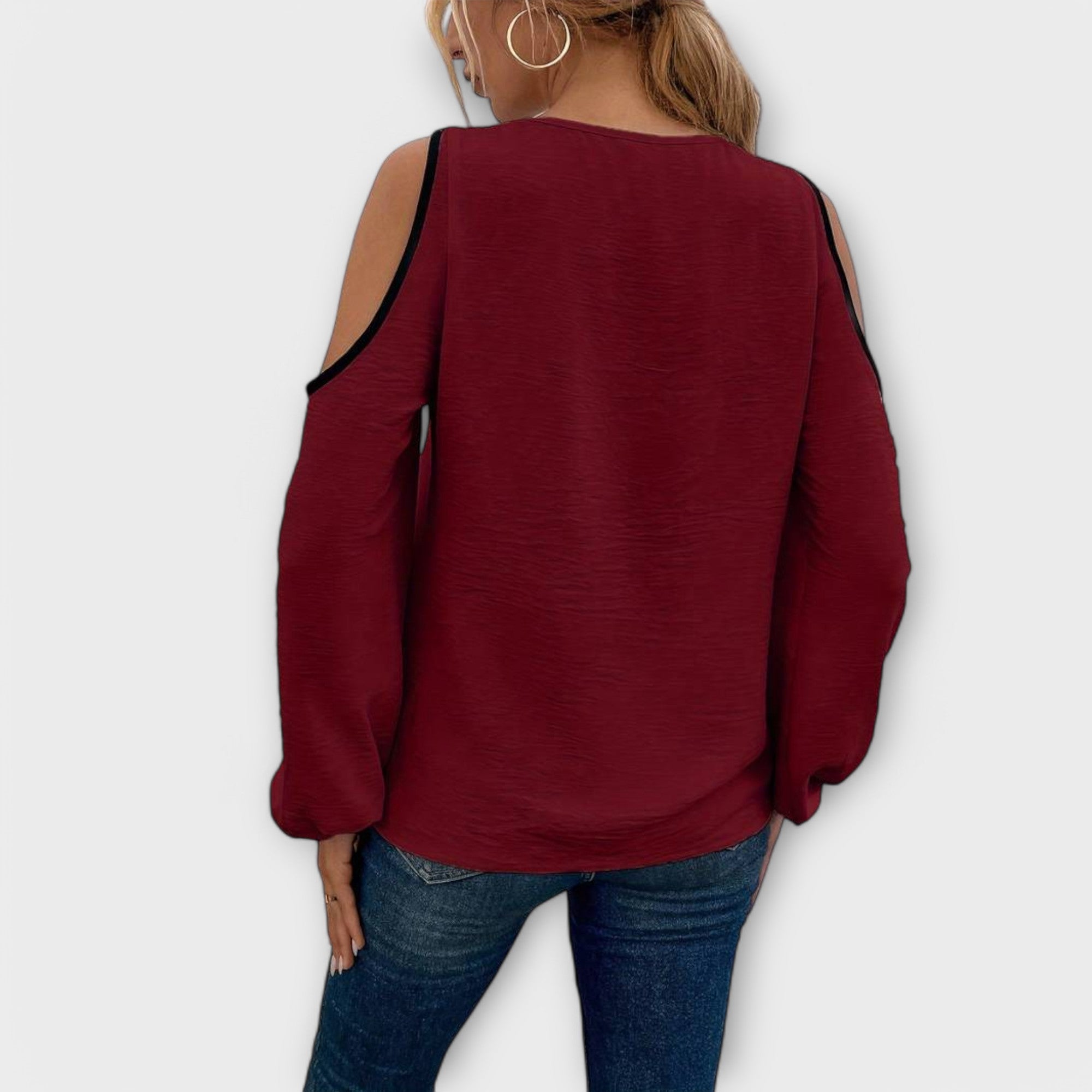 Long Sleeve Blouse | Cold Shoulder Design
