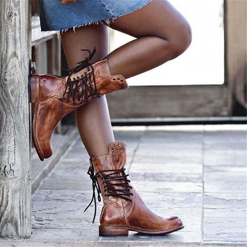 Walking Work Wide Calf Boots - Stud Detail Design