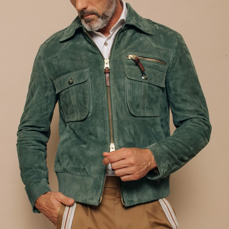 Casual Bomber Jacket | Zip Front with Multiple Pockets