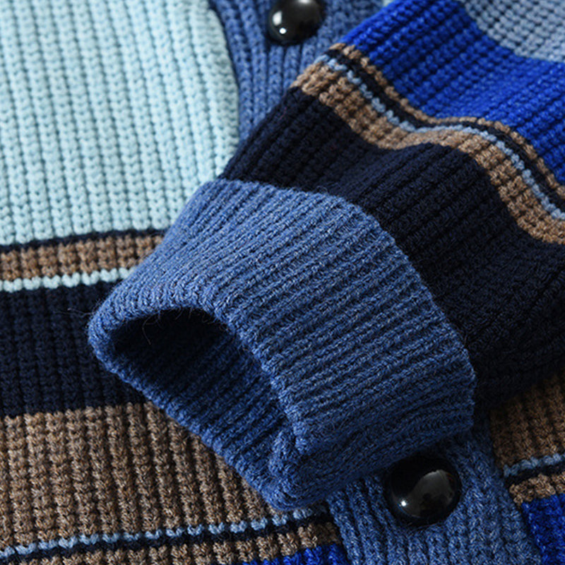 Button Front Cardigan | Striped Pattern