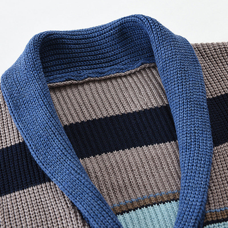 Button Front Cardigan | Striped Pattern