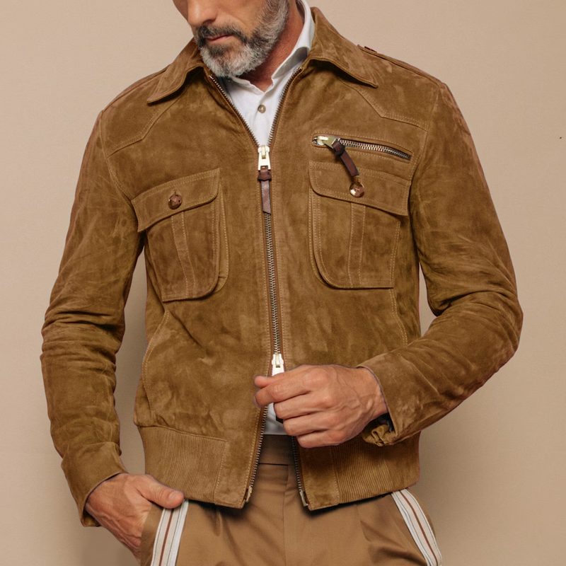 Casual Bomber Jacket | Zip Front with Multiple Pockets