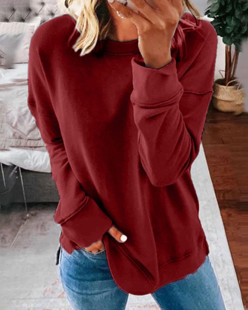 Sweatshirt | Relaxed Fit with Round Neck
