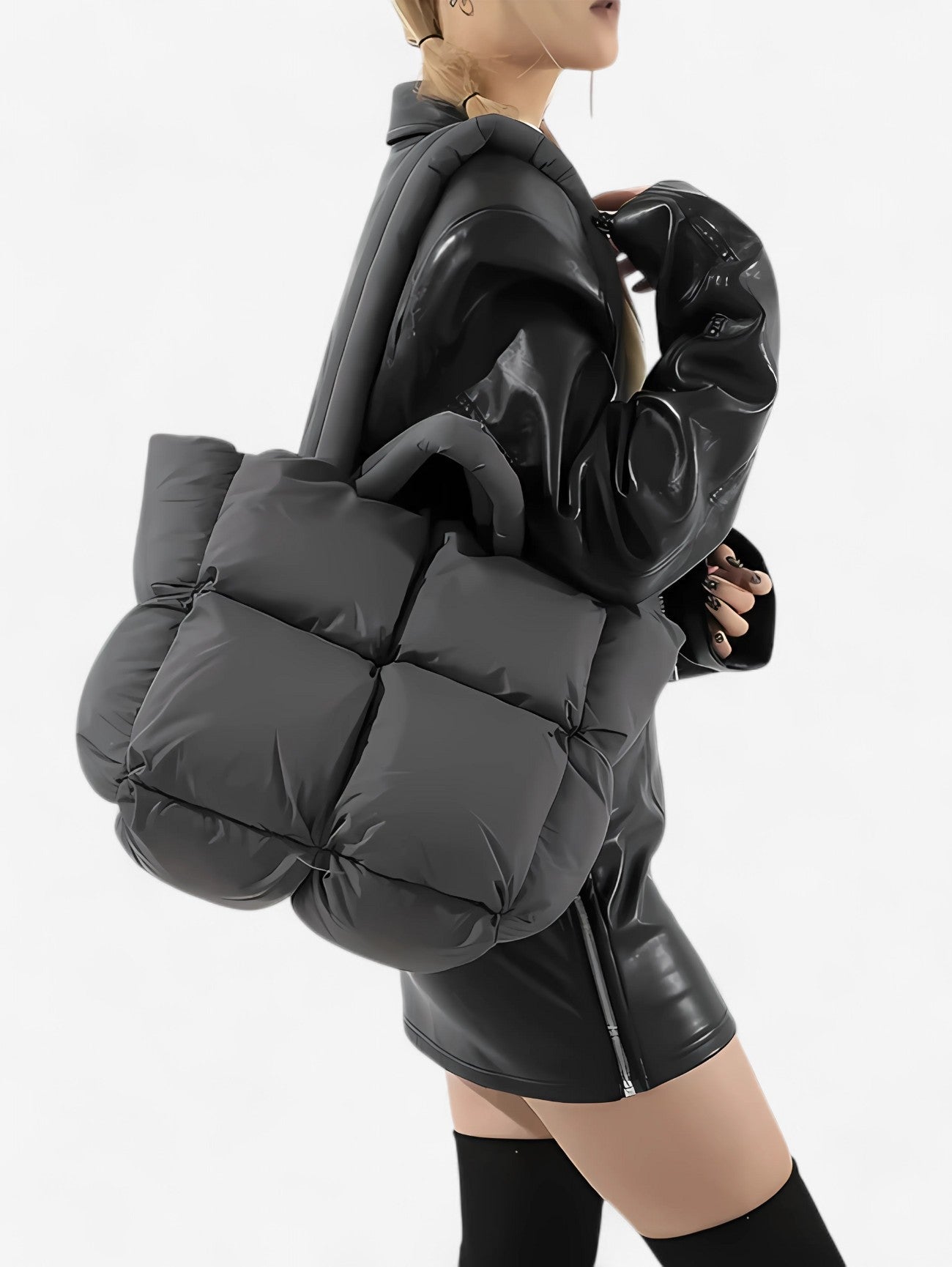Women's Large Soft Daily Puffer Tote Bag