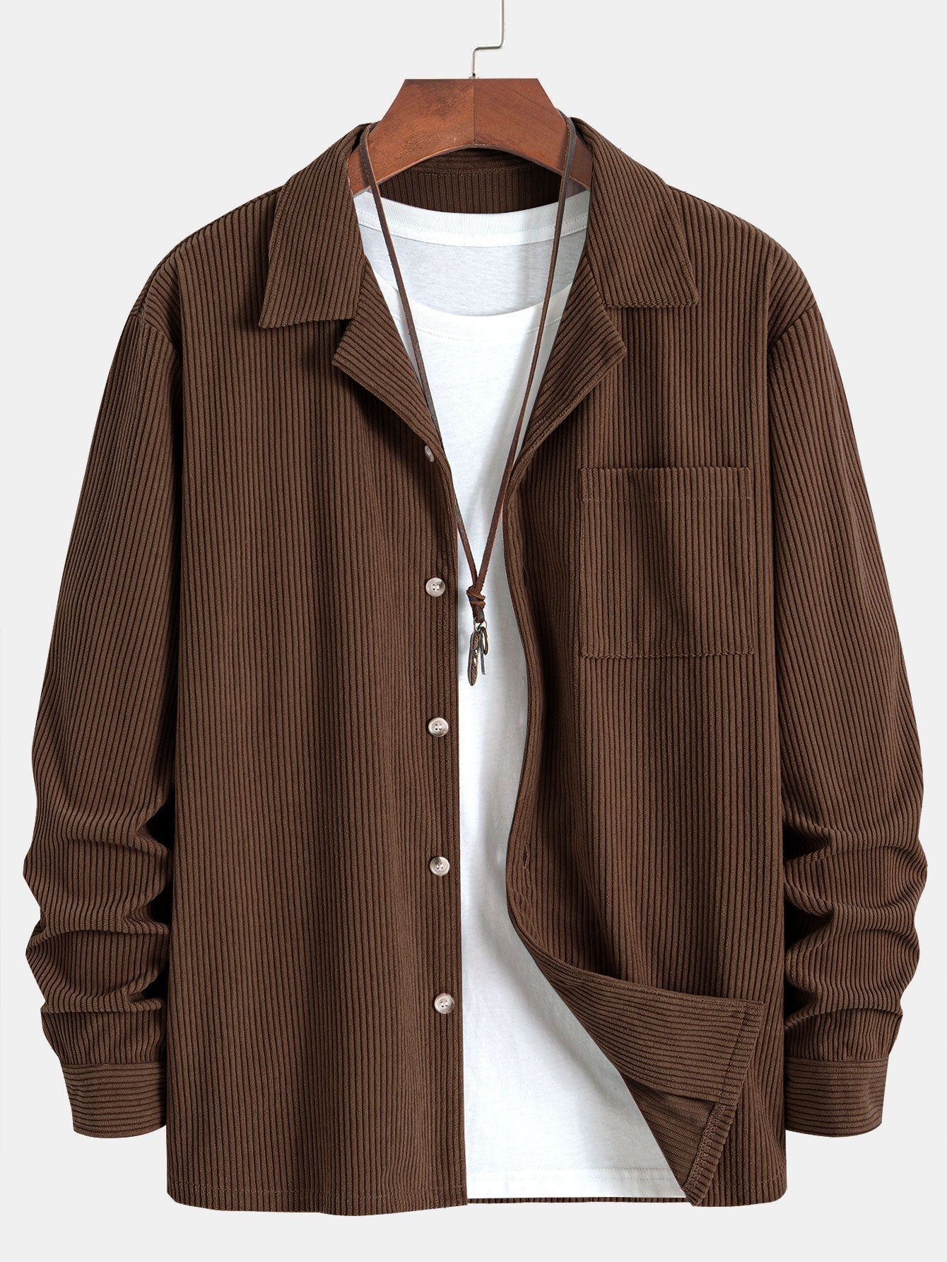 Open Collar Shirt | Long Sleeve Button Down