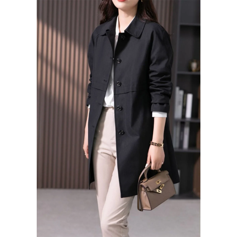 Trench Coat - Long Single Button Front