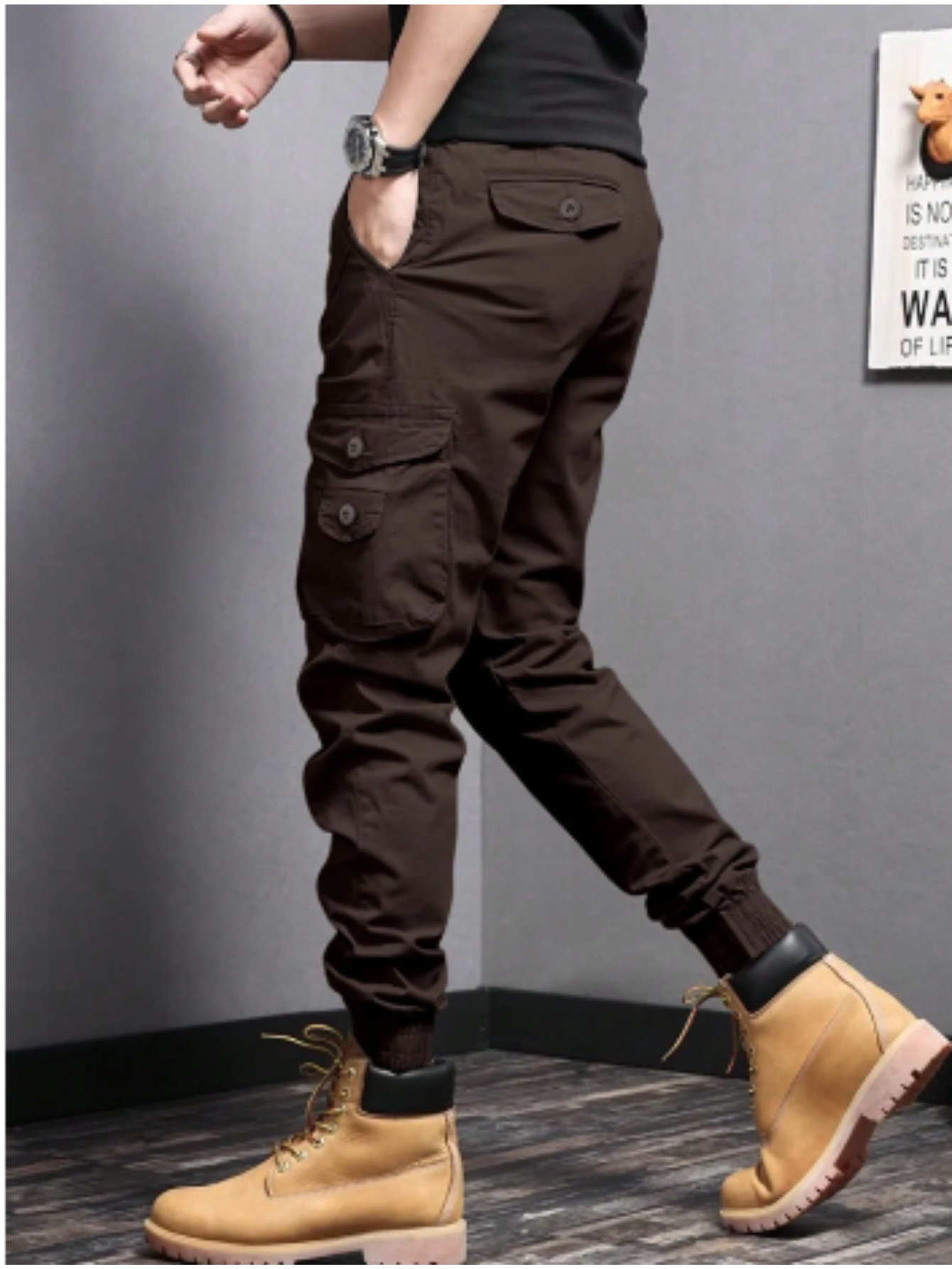 Cargo Trousers - Tapered Fit with Pocket Detail