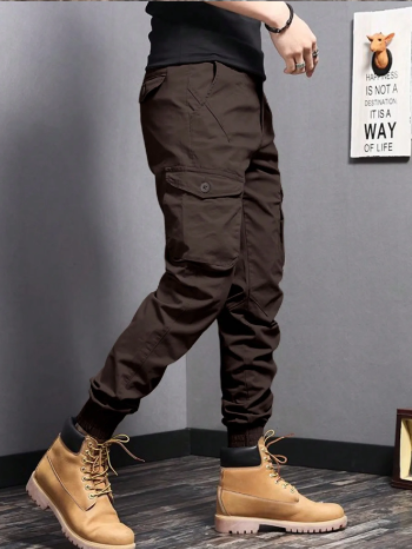 Cargo Trousers - Tapered Fit with Pocket Detail