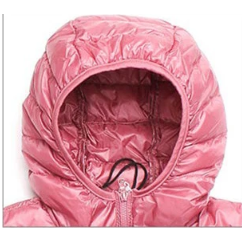 Puffer Jacket - Lightweight with Hooded Zip Front