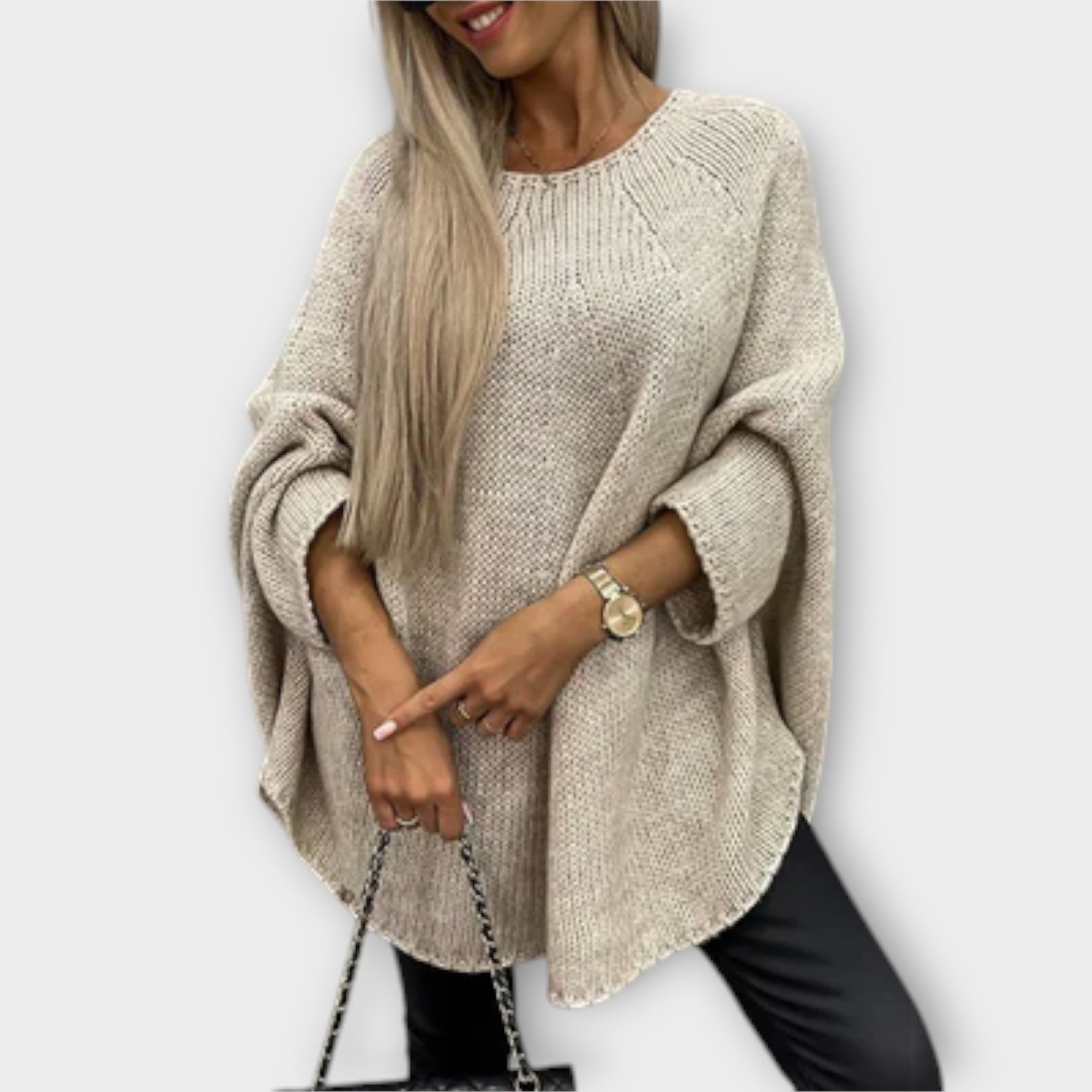 Knitted Poncho Sweater | Oversized Fit