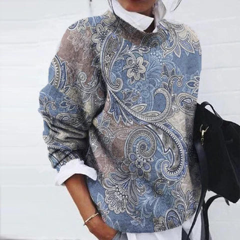 Printed Sweatshirt | Round Neck with Relaxed Fit