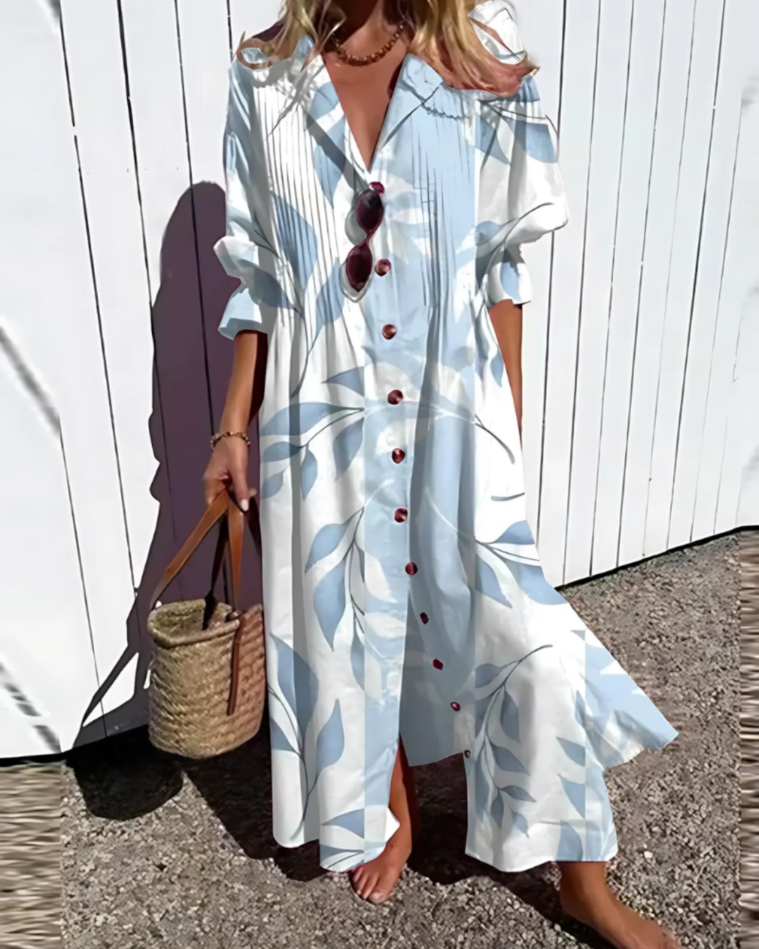 Women's Summer Shirt Wrap Maxi Dress