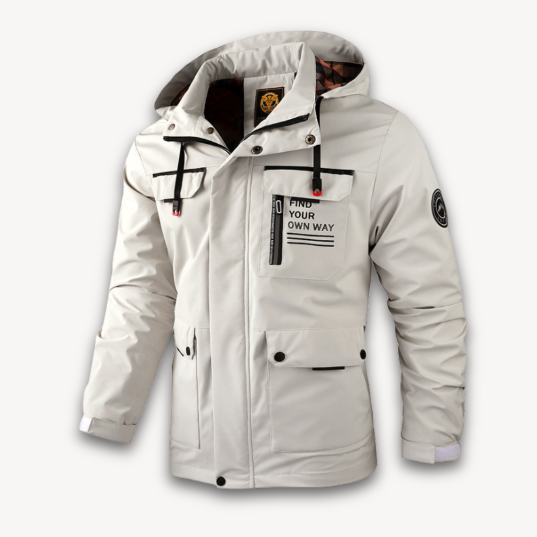 Hooded Jacket - Front Zip with Flap Pockets