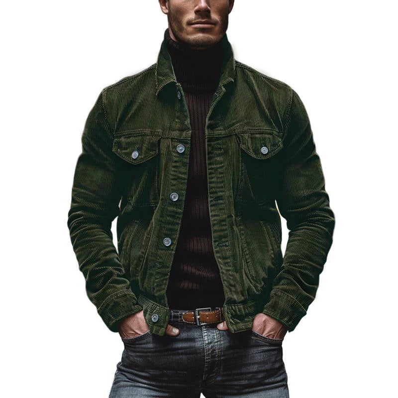 Corduroy Jacket | Button Front Casual Style
