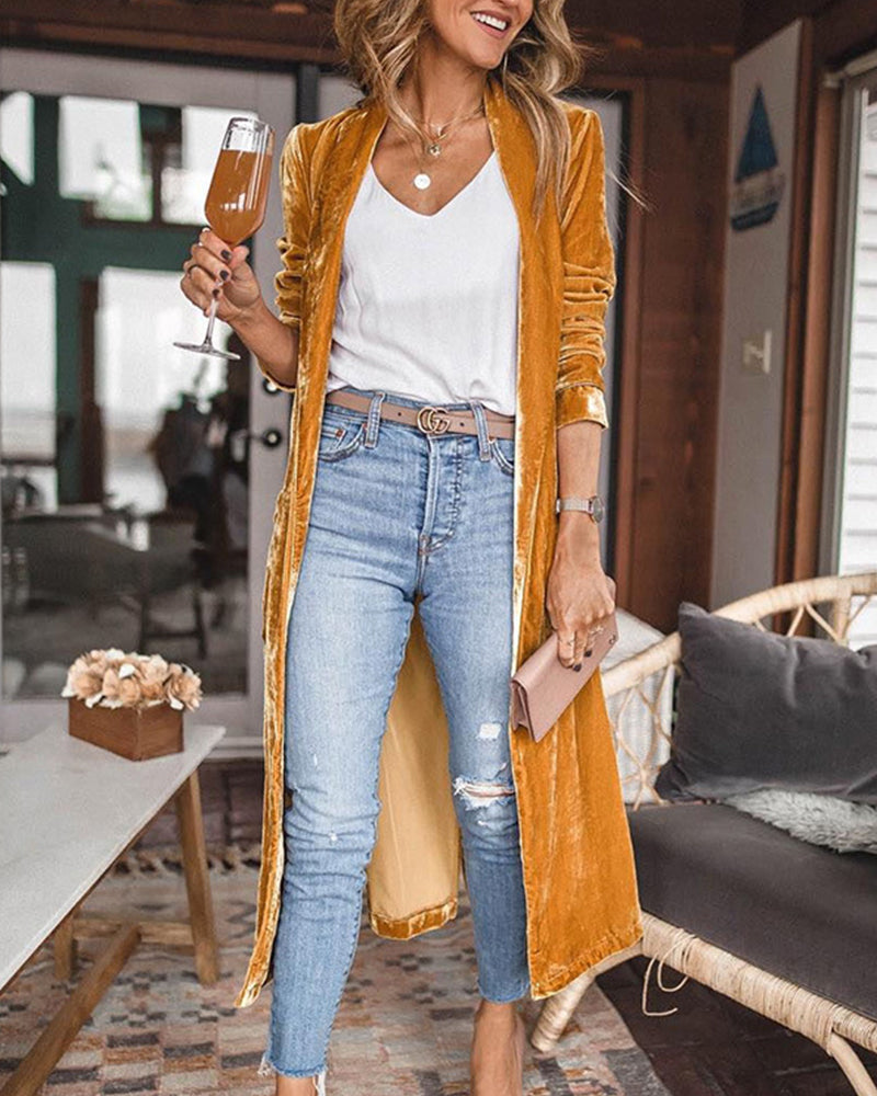 Longline Duster Cardigan - Open Front Fit