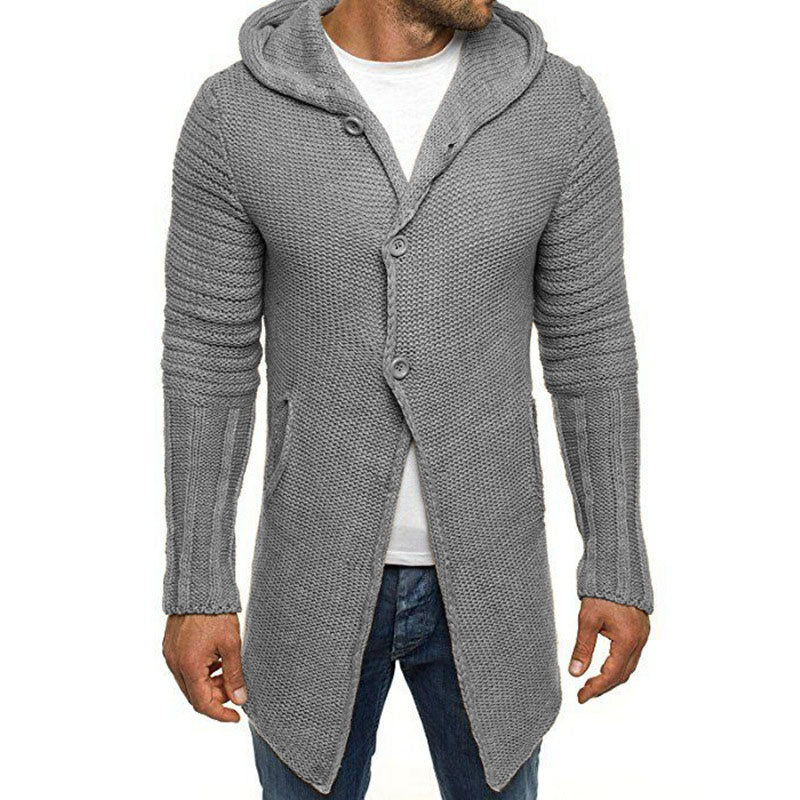 Long Knit Cardigan | Hooded Mid Length Style