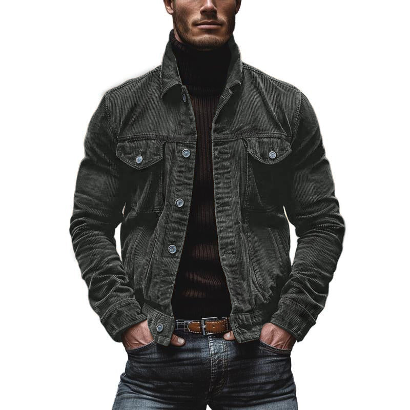 Corduroy Jacket | Button Front Casual Style