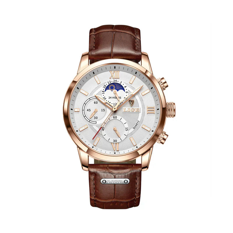 Chronograph Dress Watch | Roman Dial with Moon phase Display