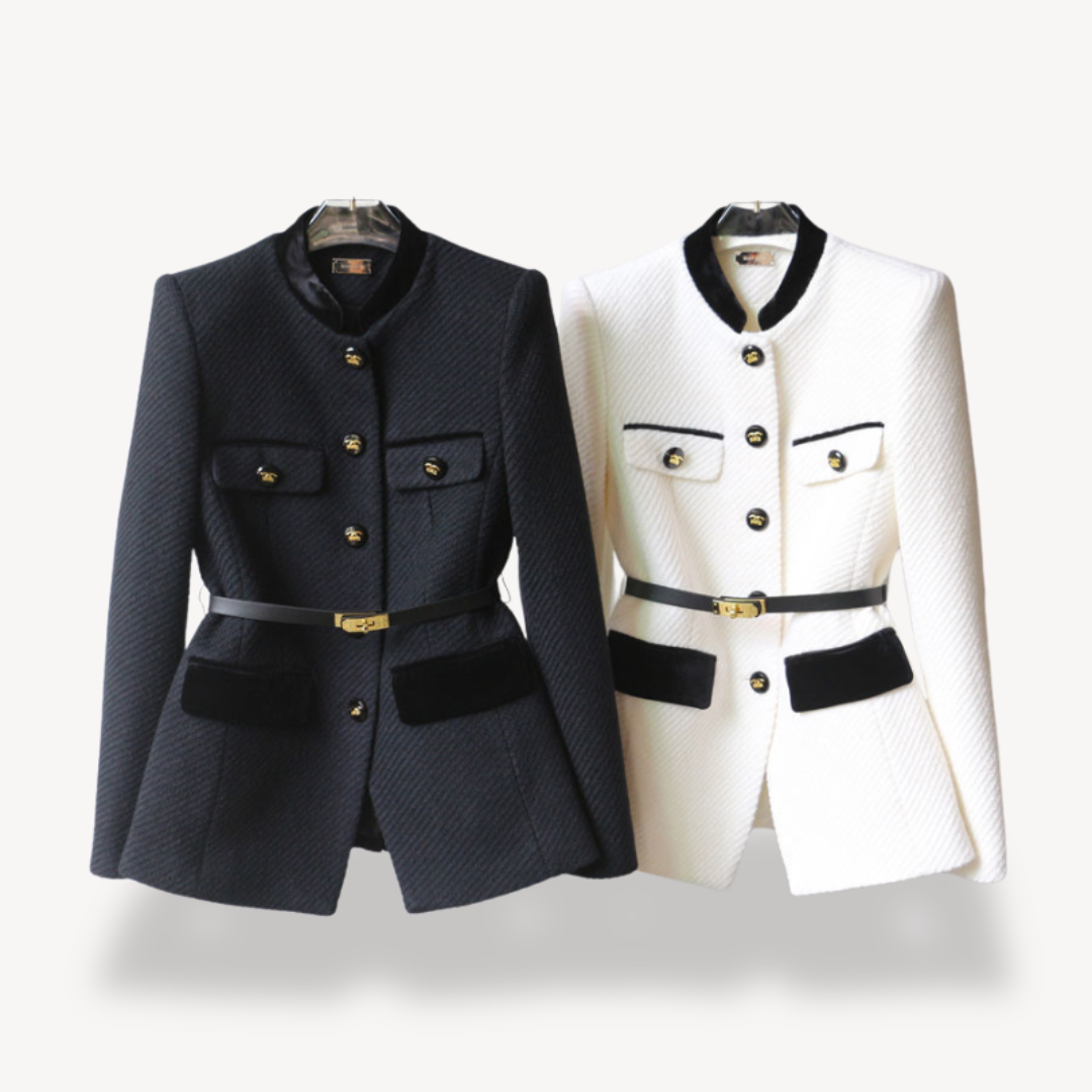 Tweed Blazer Jacket - Structured Fit with Button Detail
