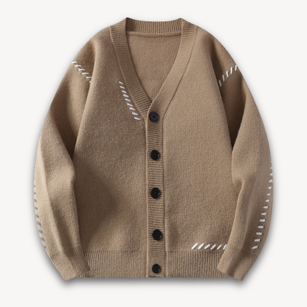Knitted Cardigan Sweater - Button Front Casual Fit