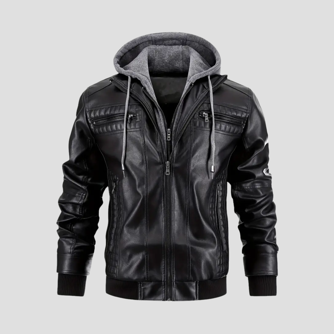 Men’s Biker Jacket | Hooded Zip Up