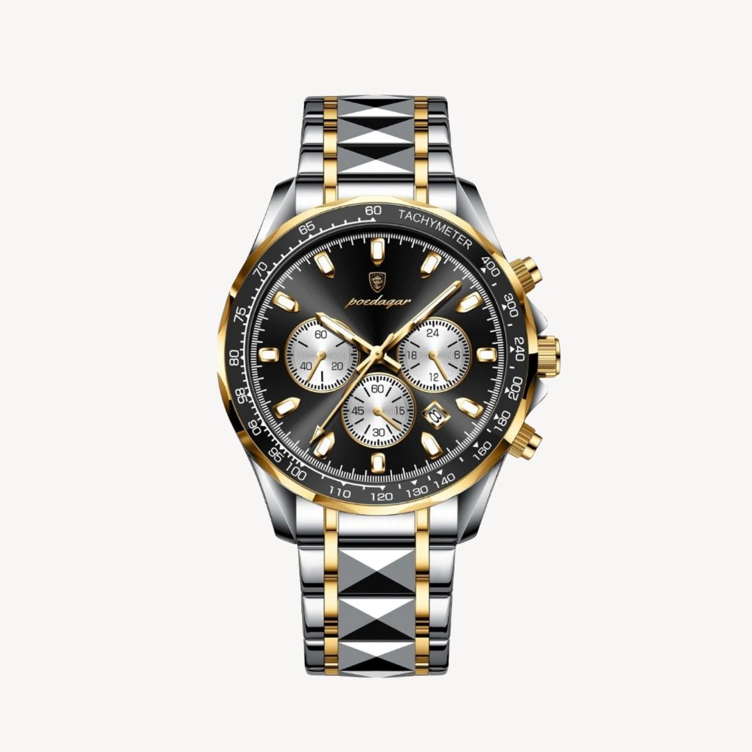 Chronograph Watch Poedagar | Classic Dial with Multi Sub Dials