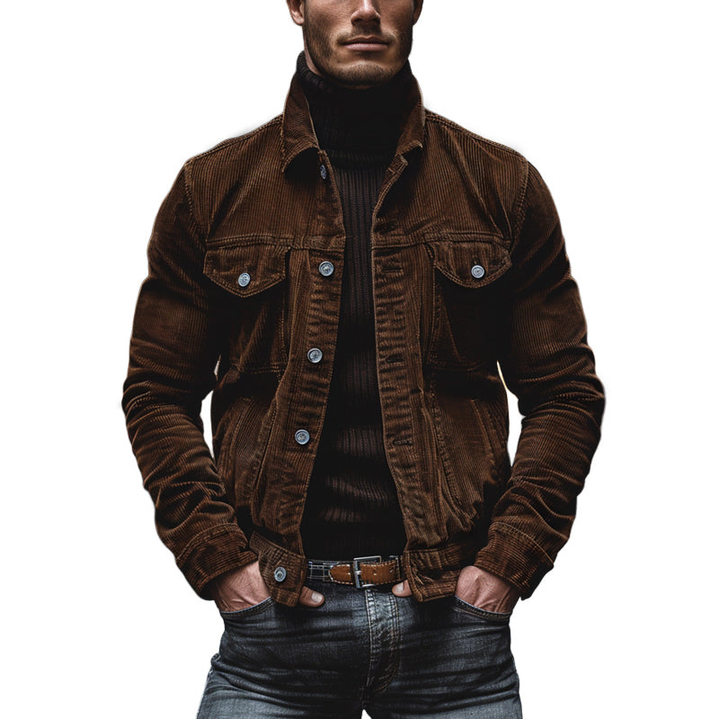 Corduroy Jacket | Button Front Casual Style