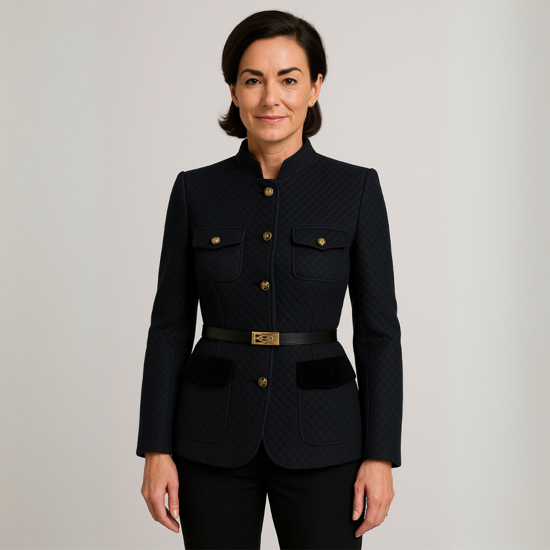 Tweed Blazer Jacket - Structured Fit with Button Detail