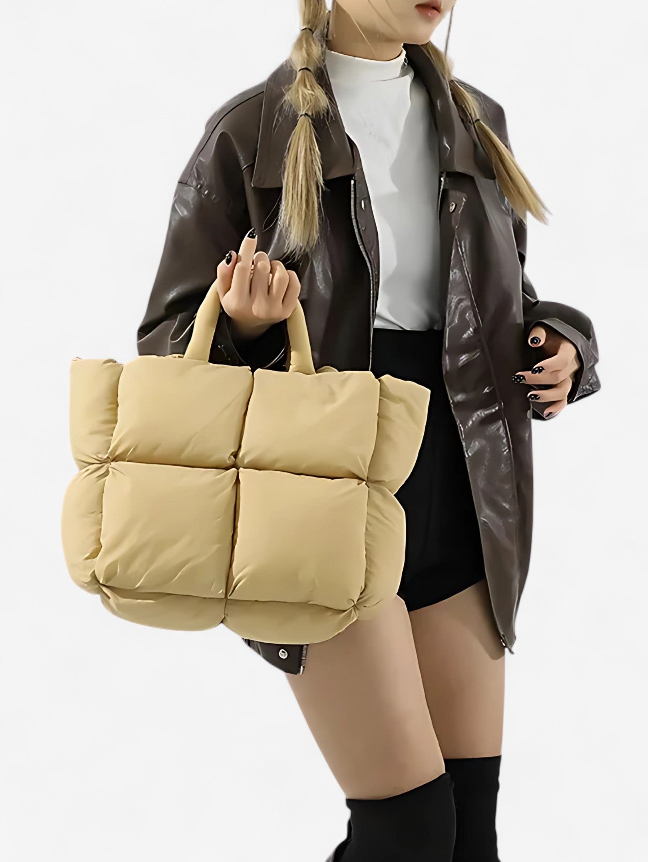 Women's Large Soft Daily Puffer Tote Bag