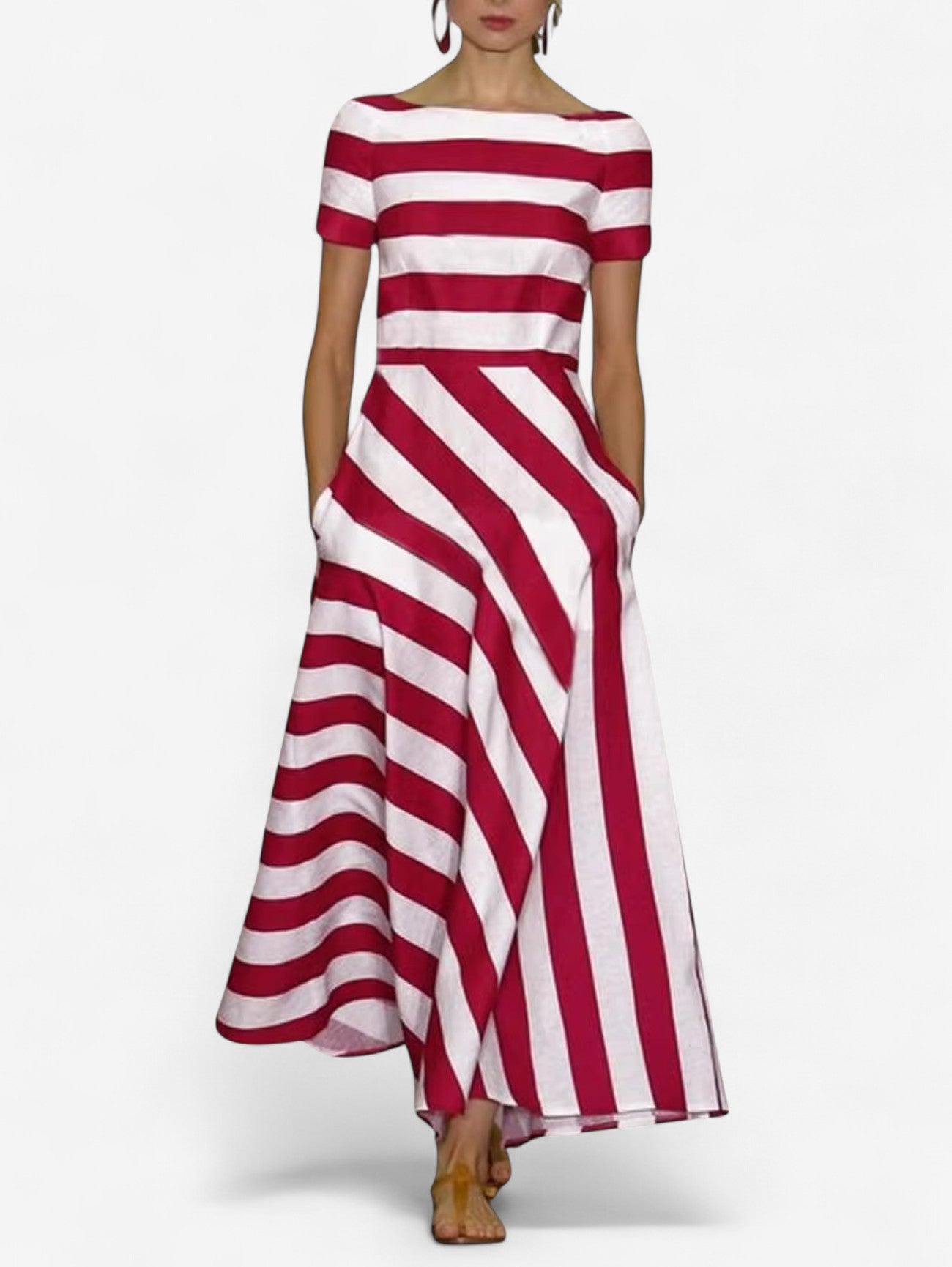 Women's Formal Striped Summer Maxi Dress