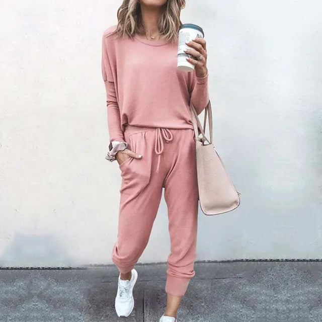 Loungewear Set - Relaxed Fit Joggers and Long Sleeve Top
