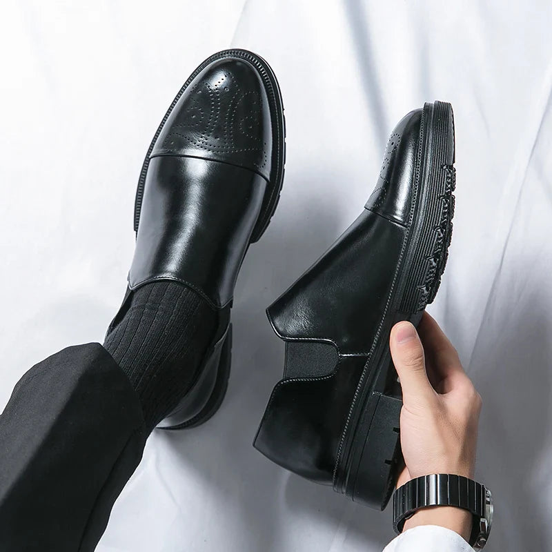 Slip On Dress Shoes - Classic Formal Cap Toe Design