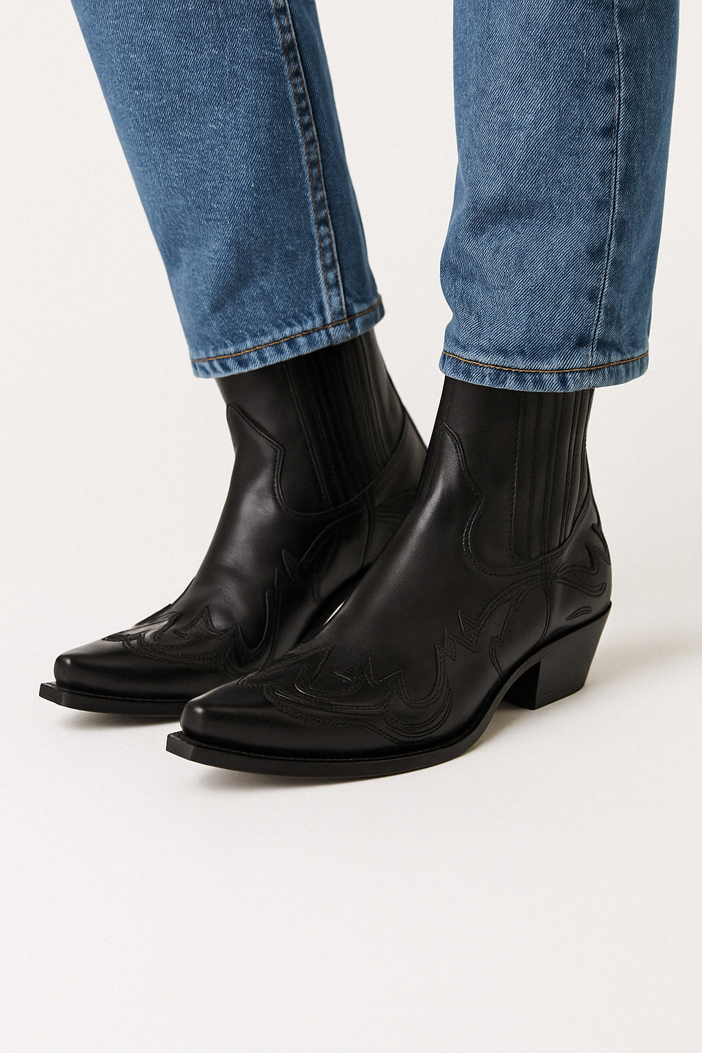 Cowboy Ankle Boots - Western Stitch with Pointed Toe