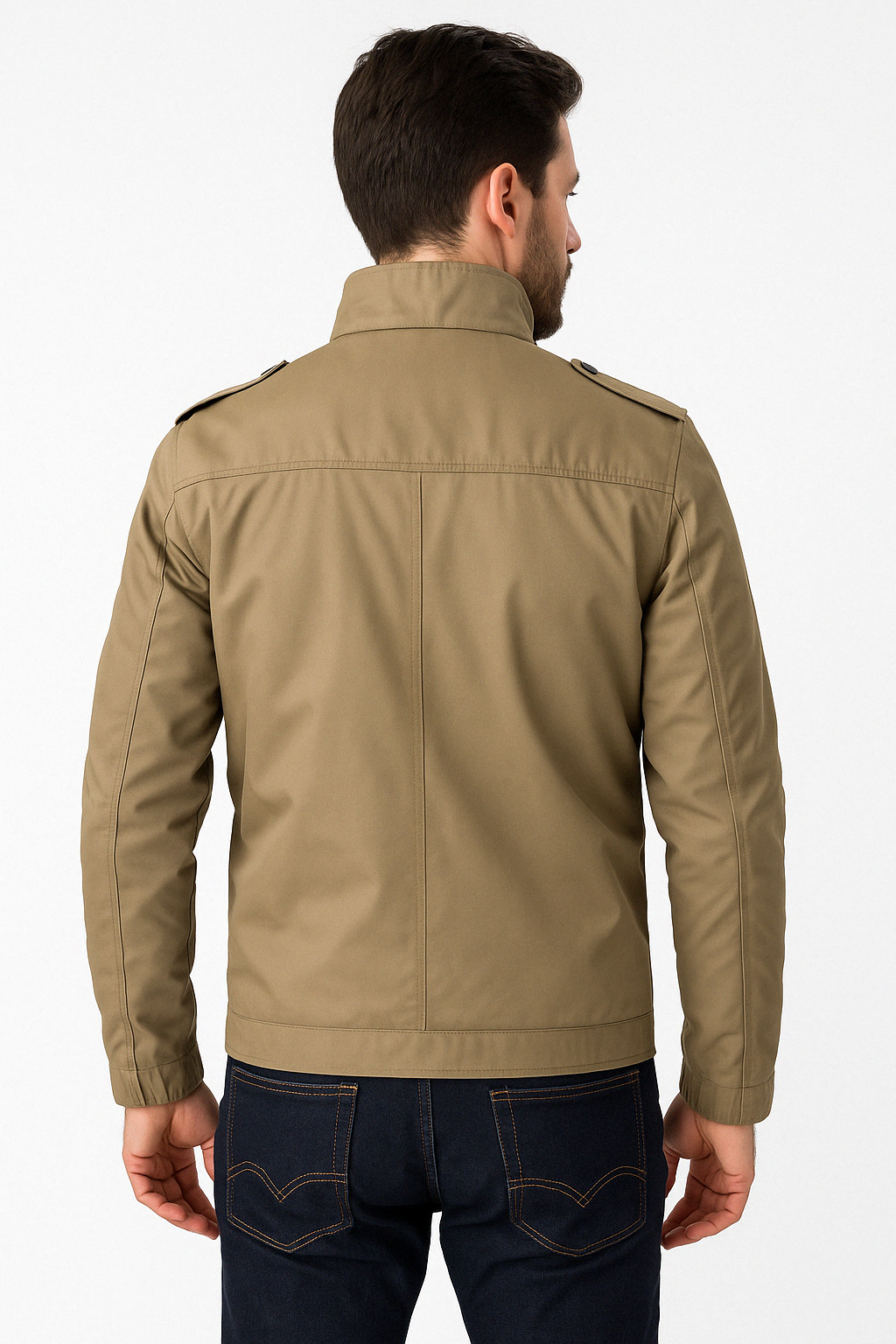 Lightweight Short Jacket - Zip Front with Stand Collar