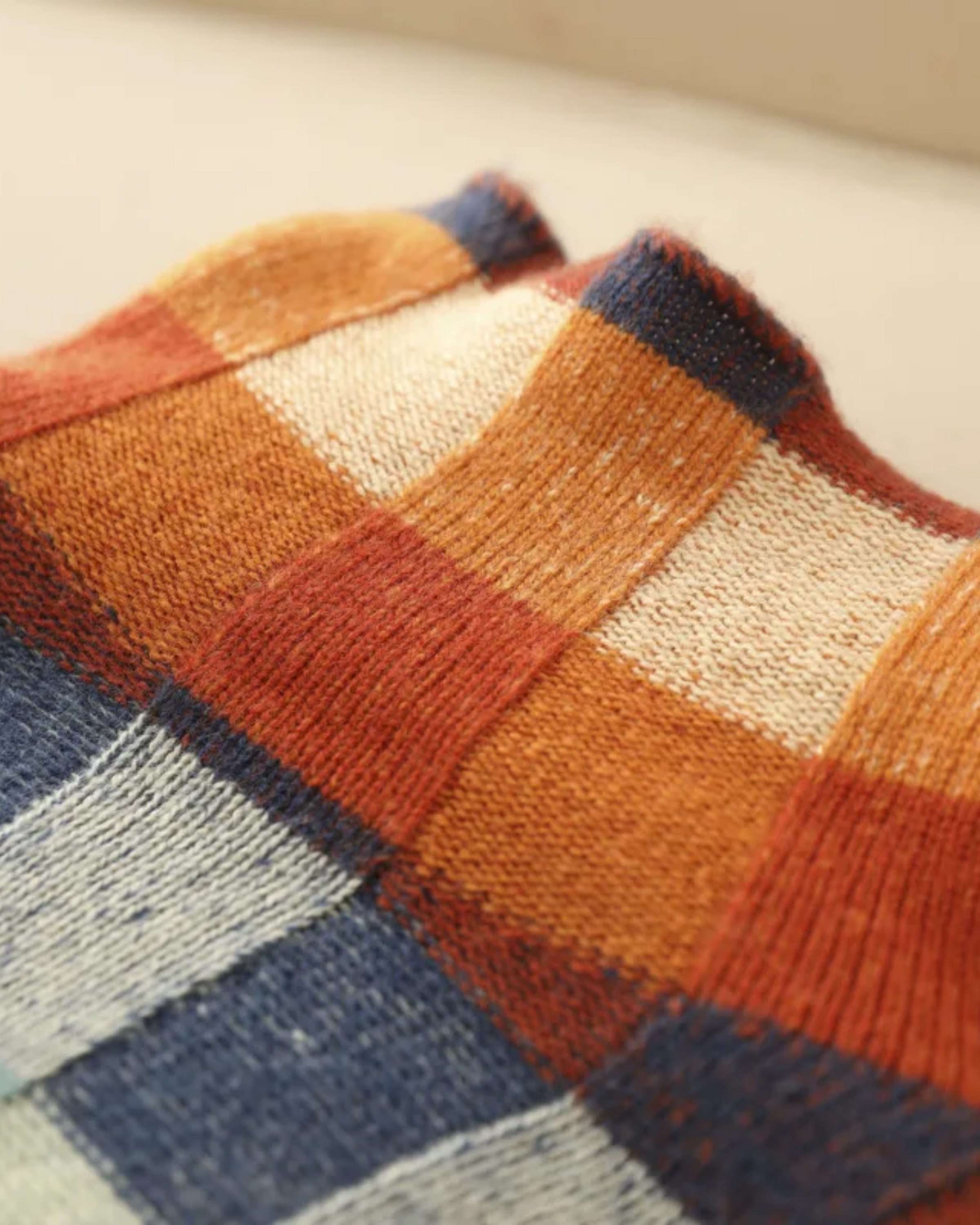 Checked Jumper | High Neck Knitted Style
