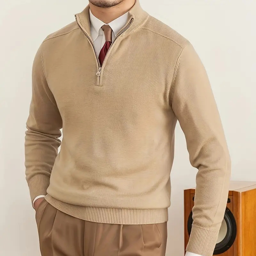 Half Zip Jumper - Fine Knit Smart Collar