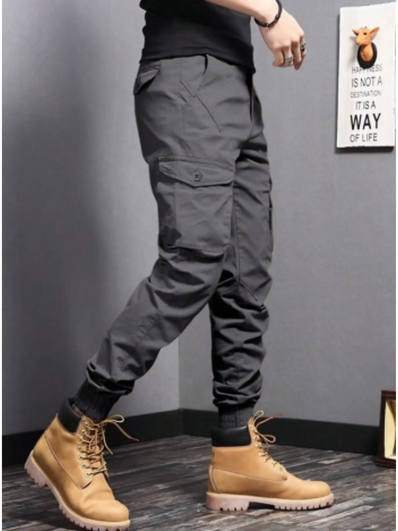 Cargo Trousers - Tapered Fit with Pocket Detail