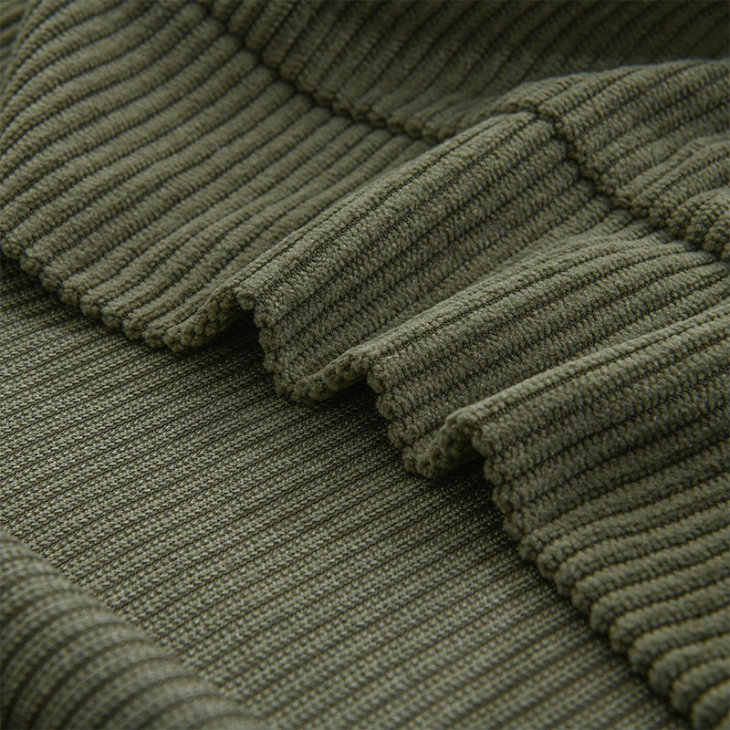 Long Sleeve Pullover | Ribbed Knit with Button Collar