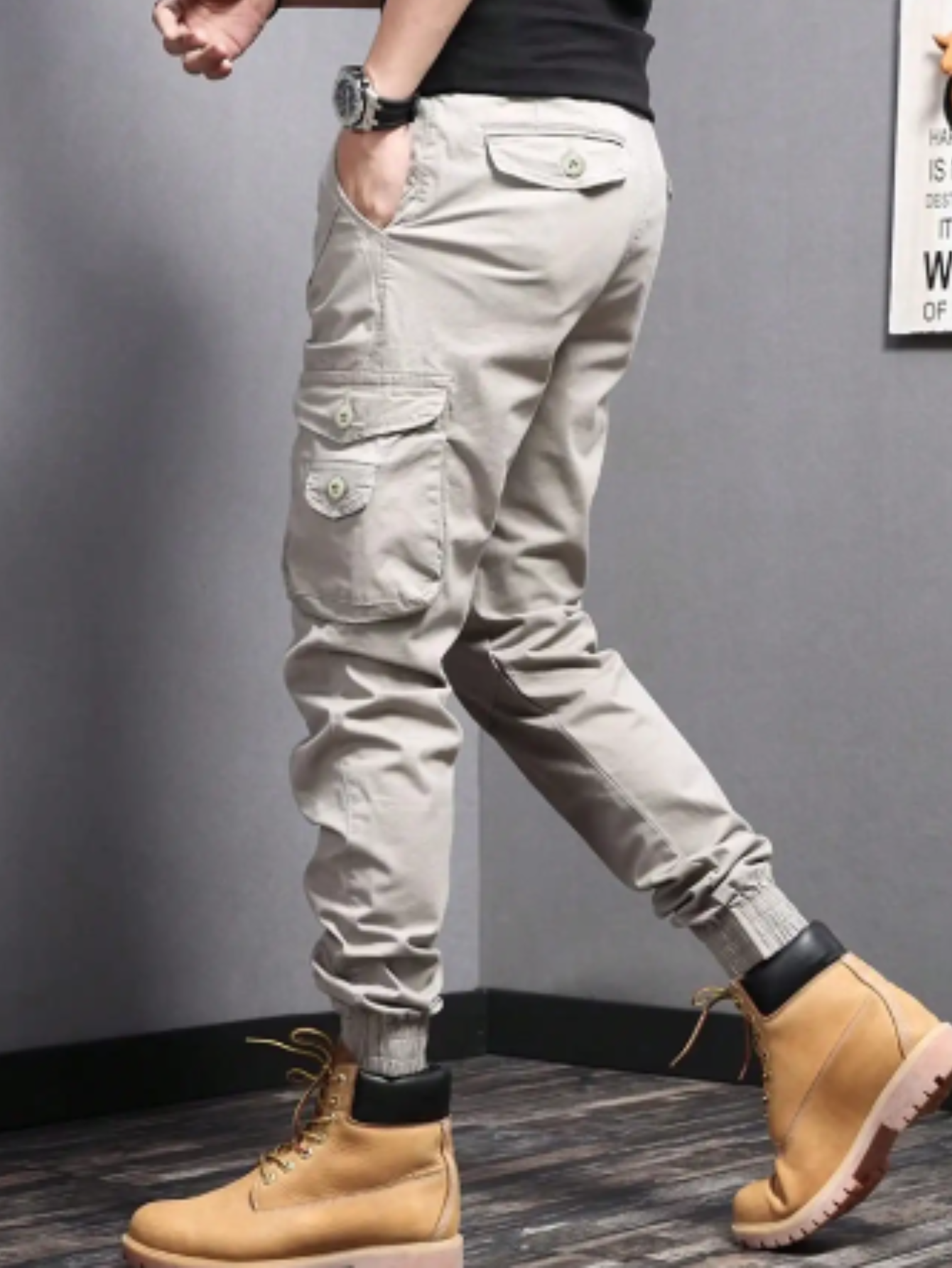 Cargo Trousers - Tapered Fit with Pocket Detail