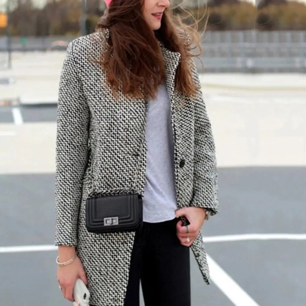 Long Trench Coat - Single Breasted with Pockets