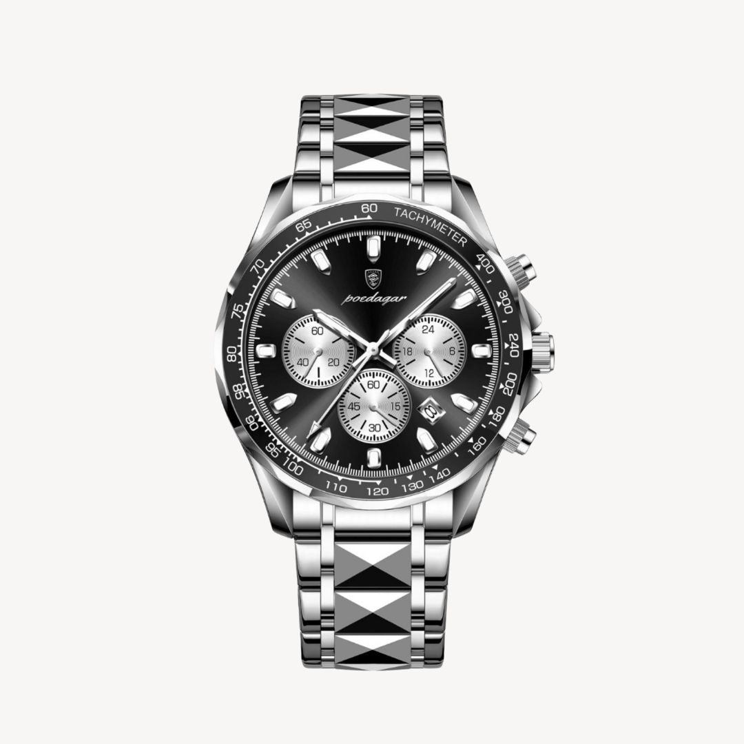 Chronograph Watch Poedagar | Classic Dial with Multi Sub Dials