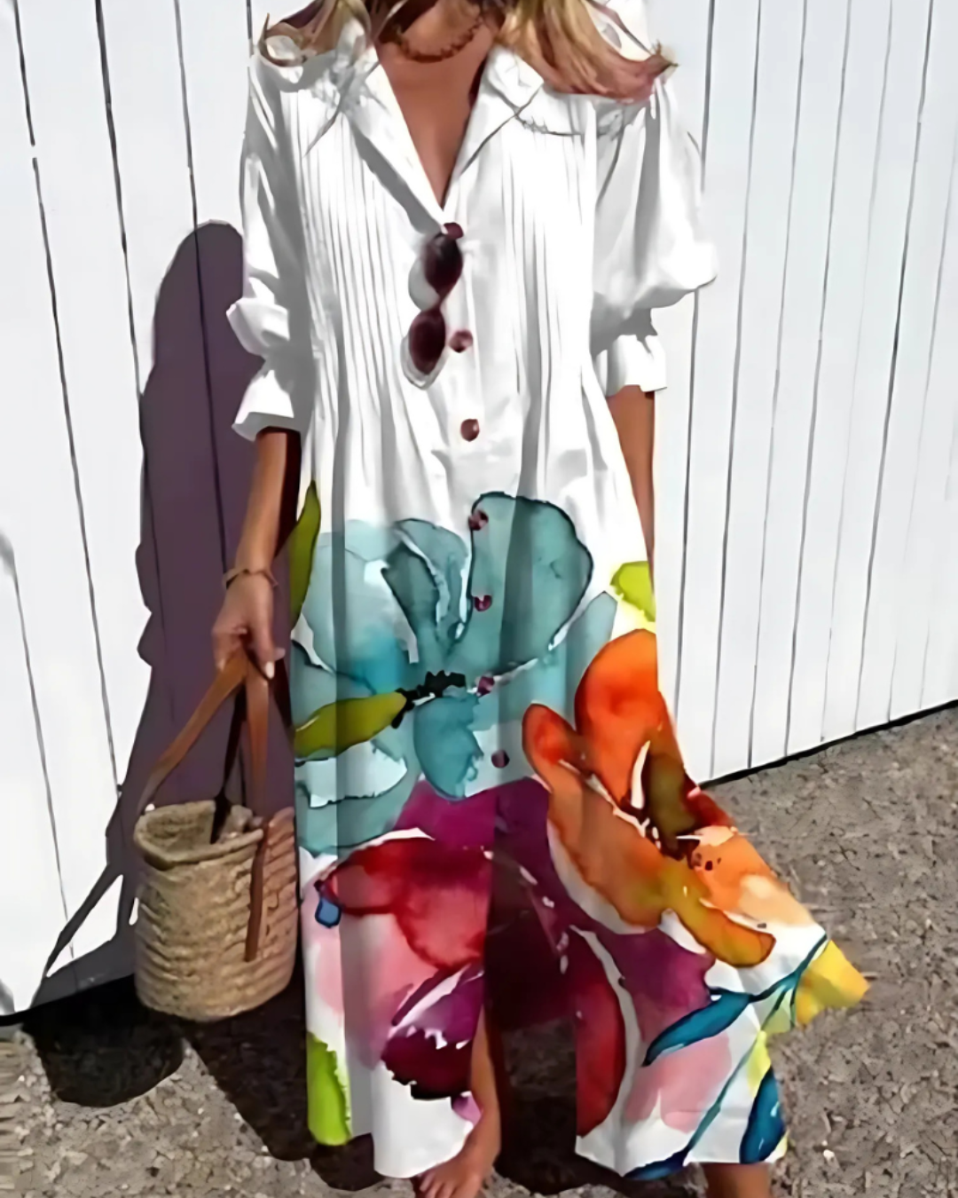 Women's Summer Shirt Wrap Maxi Dress
