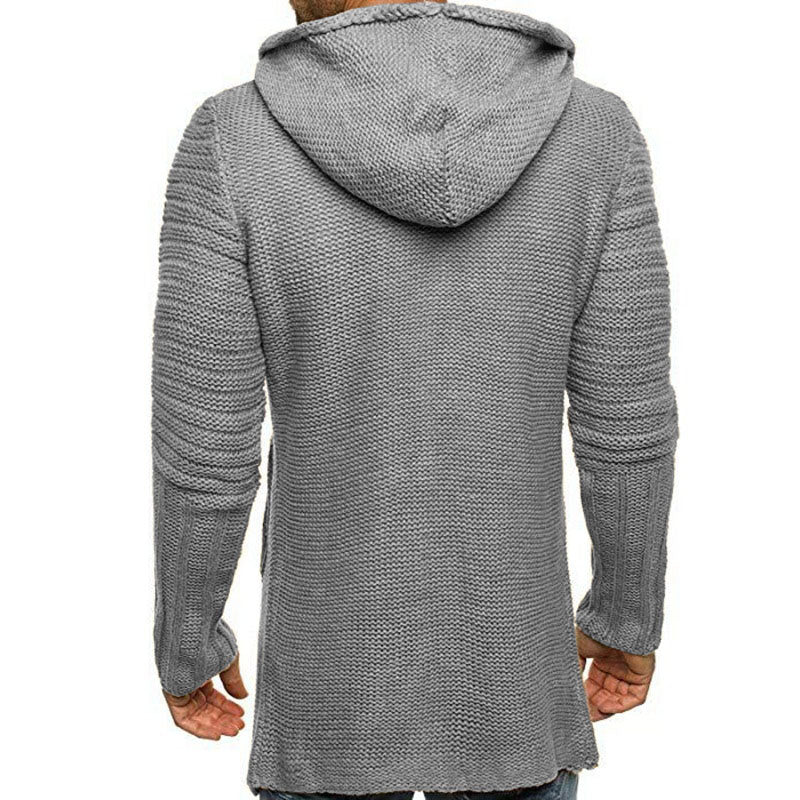 Long Knit Cardigan | Hooded Mid Length Style