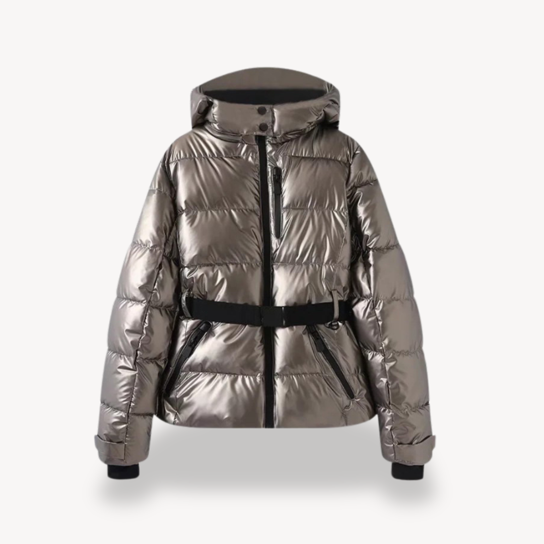 Puffer Jacket - Belted Hooded Style for Winter