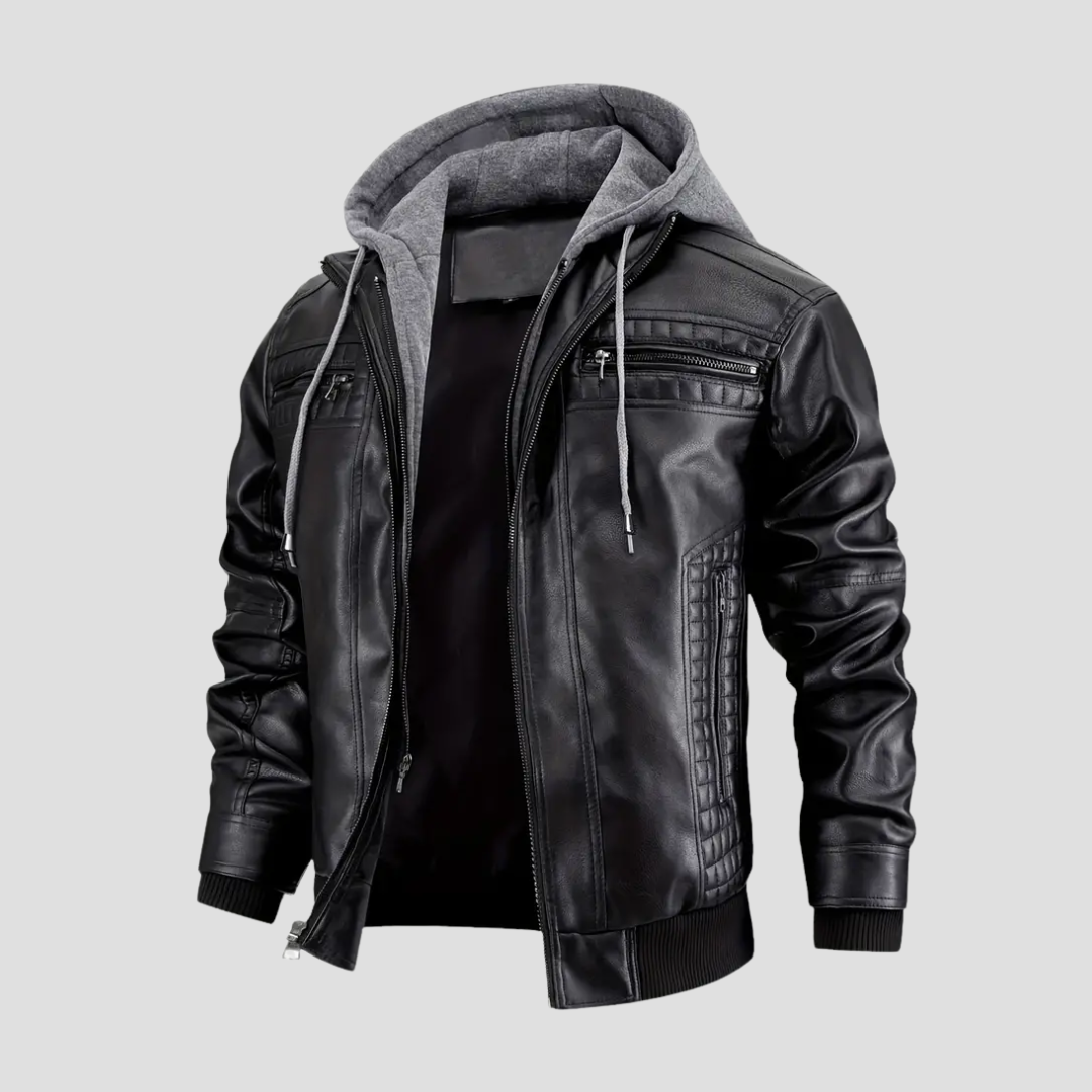 Men’s Biker Jacket | Hooded Zip Up