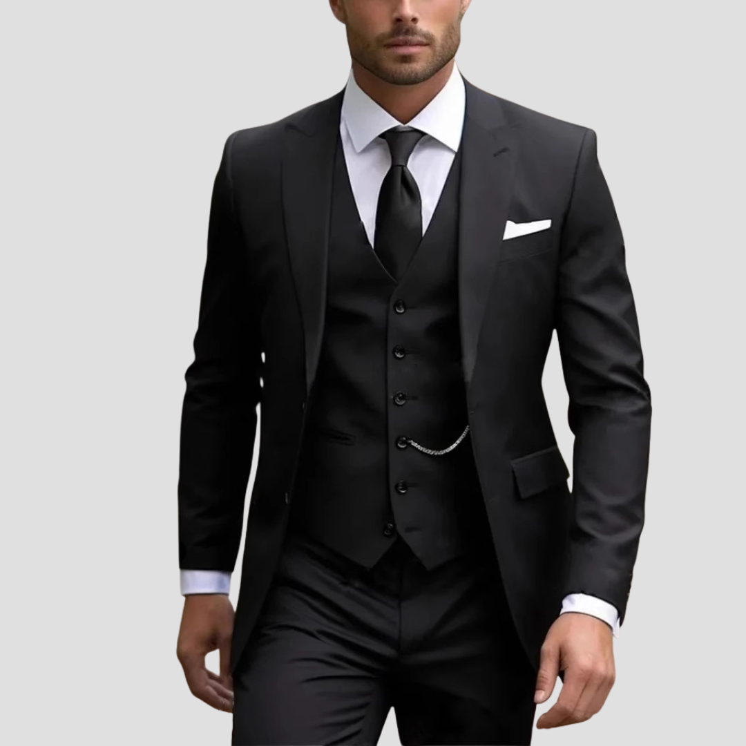 Men’s Suit Waistcoat And Trousers | Three Piece Slim Fit Formal Set With Blazer