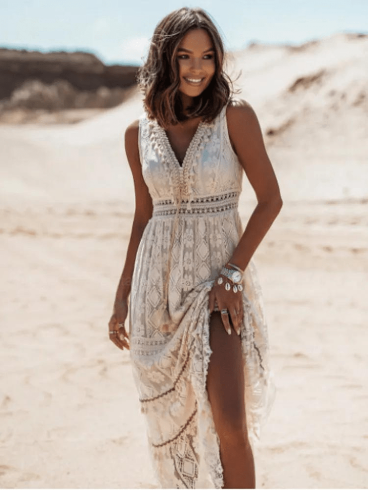 Women's Summer V Neck Maxi Dress