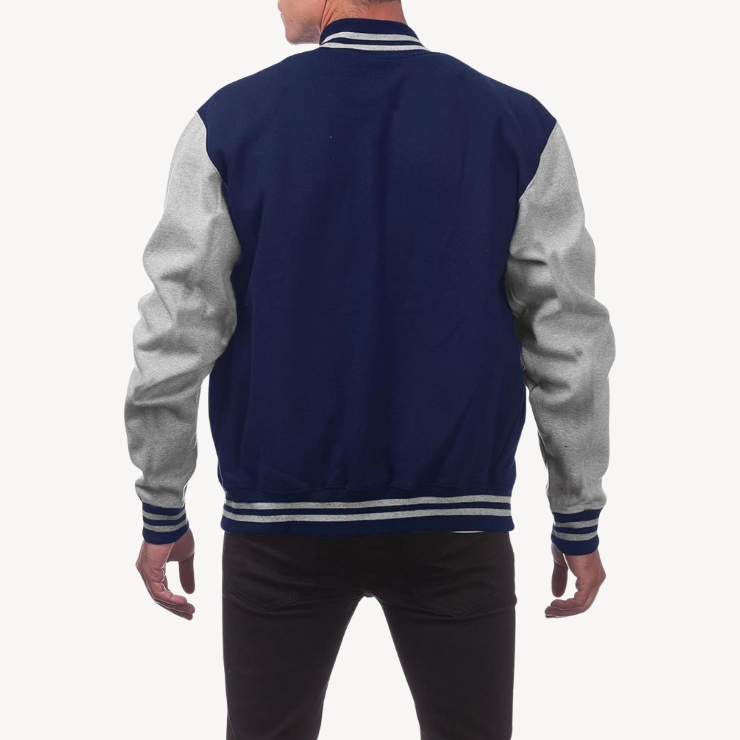 Varsity Jacket - Snap Front with Ribbed Trim